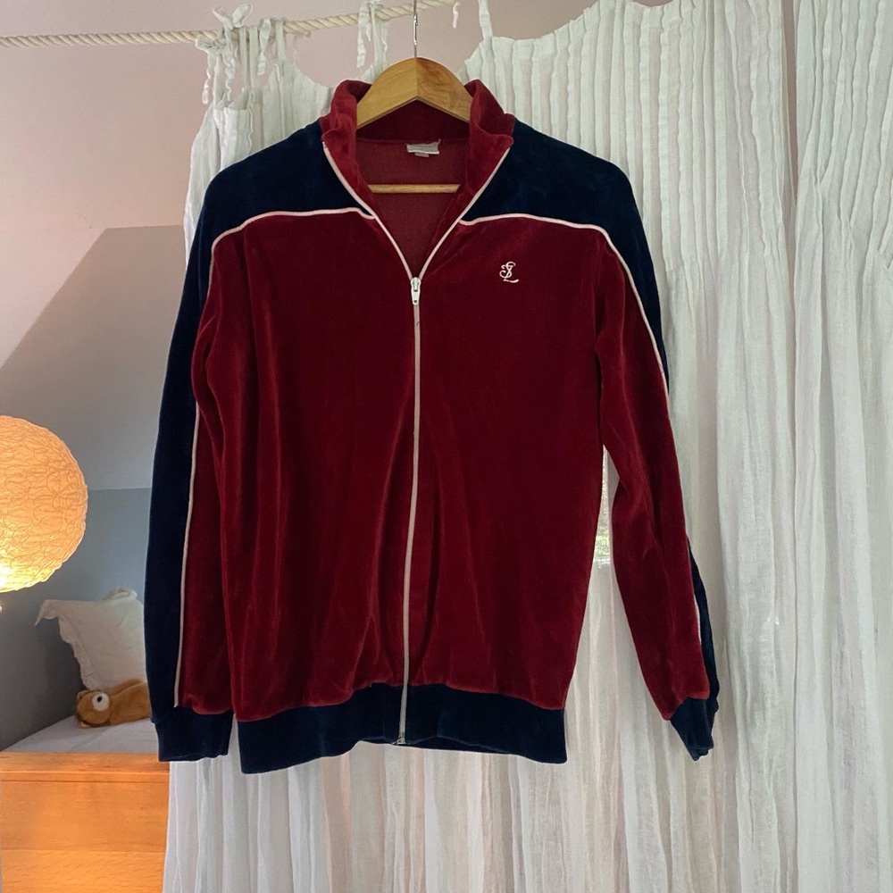 Velvet athletic jacket